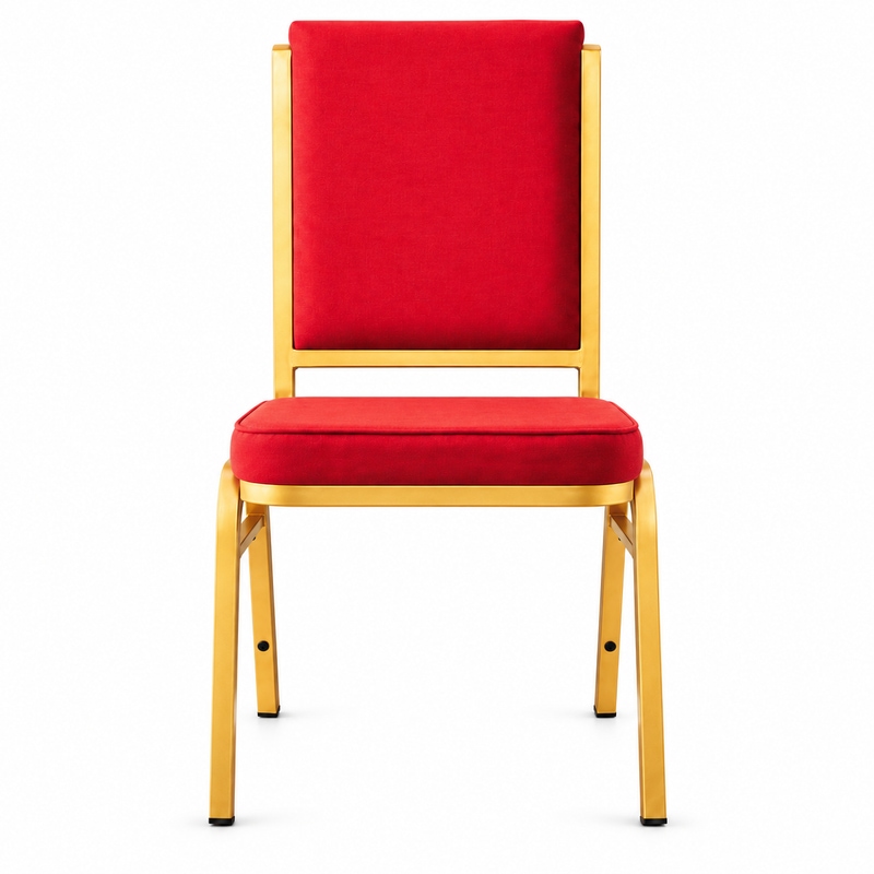 RH-8007 Red Square-Back Banquet Chair