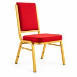 RH-8007 Red Square-Back Banquet Chair — left 45 view