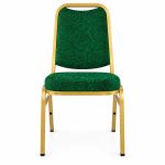 RH-8010 Green Patterned Rounded-Back Banquet Chair — front view