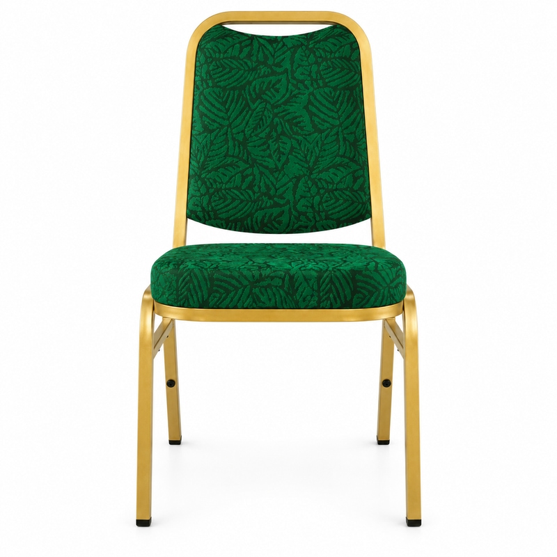 RH-8010 Green Patterned Rounded-Back Banquet Chair