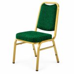 RH-8010 Green Patterned Rounded-Back Banquet Chair — right 45 view
