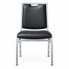 RH-8012 Black Silver-Tone Frame Banquet Chair