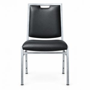 Black Silver-Tone Frame Banquet Chair
