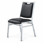 RH-8012 Black Silver-Tone Frame Banquet Chair — right 45 view