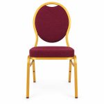 RH-8016 Burgundy Oval-Back Banquet Chair — front view