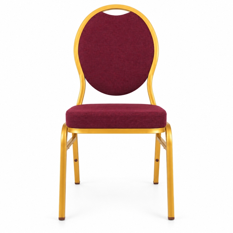RH-8016 Burgundy Oval-Back Banquet Chair