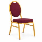 RH-8016 Burgundy Oval-Back Banquet Chair — left 45 view