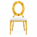 RH-8020 Gold-Tone Open Oval-Back Banquet Chair — front view