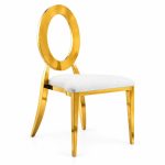RH-8020 Gold-Tone Open Oval-Back Banquet Chair — left 45 view