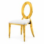 RH-8020 Gold-Tone Open Oval-Back Banquet Chair — right 45 view