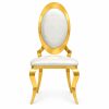 RH-8025 Ivory Gold-Tone Oval-Back Banquet Chair