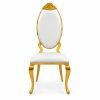 RH-8028B Ivory Ornate Gold-Tone Banquet Chair