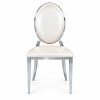 RH-8031 Ivory Silver-Tone Oval-Back Banquet Chair