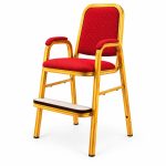 RH-8033 Red Gold-Tone Arm Banquet Chair — right 45 view