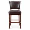 RH-8037 Dark Brown Square-Back Bar Chair
