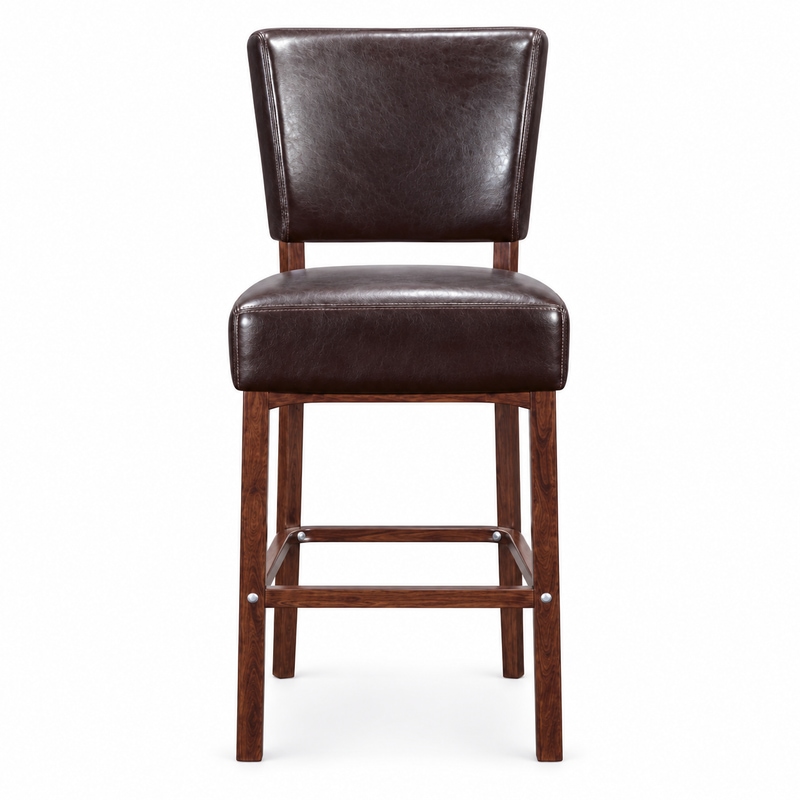 RH-8037 Dark Brown Square-Back Bar Chair
