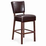 RH-8037 Dark Brown Square-Back Bar Chair — left 45 view