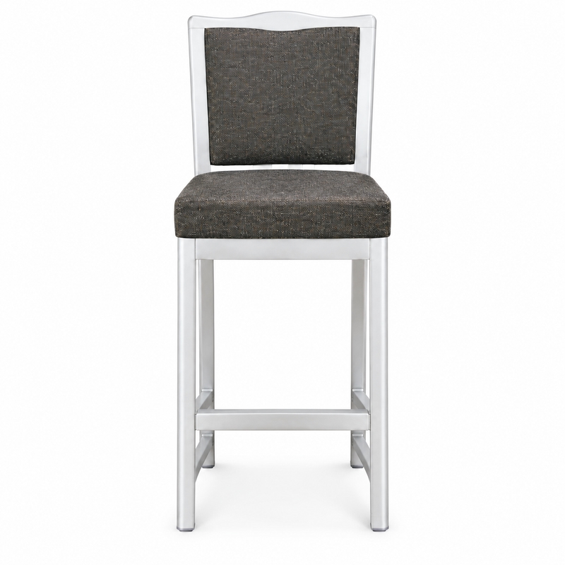 RH-8038 Gray White-Frame High-Back Bar Chair