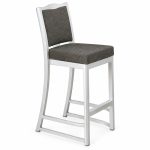 RH-8038 Gray White-Frame High-Back Bar Chair — left 45 view