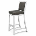RH-8038 Gray White-Frame High-Back Bar Chair — right 45 view