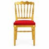 RH-9003 Gold-Tone Ornate Spindle-Back Banquet Chair