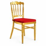 RH-9003 Gold-Tone Ornate Spindle-Back Banquet Chair — left 45 view