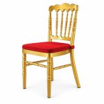 RH-9003 Gold-Tone Ornate Spindle-Back Banquet Chair — right 45 view