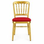RH-9004 Gold-Tone Classic Spindle-Back Banquet Chair — front view