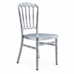 RH-9005 Silver-Tone Spindle-Back Banquet Chair — left 45 view