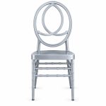 RH-9006 Silver-Tone Double-Oval Back Banquet Chair — front view