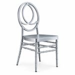RH-9006 Silver-Tone Double-Oval Back Banquet Chair — left 45 view