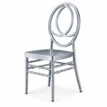RH-9006 Silver-Tone Double-Oval Back Banquet Chair — right 45 view