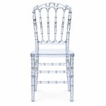 RH-9009 Clear Rounded Spindle-Back Banquet Chair — front view
