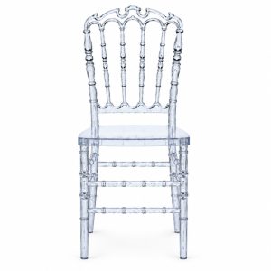Clear Rounded Spindle-Back Banquet Chair