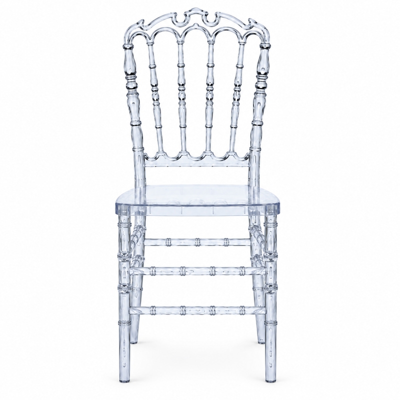 RH-9009 Clear Rounded Spindle-Back Banquet Chair