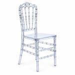 RH-9009 Clear Rounded Spindle-Back Banquet Chair — left 45 view