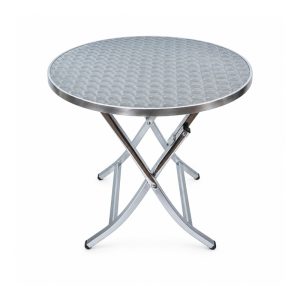 Outdoor Silver Round Folding Bistro Table