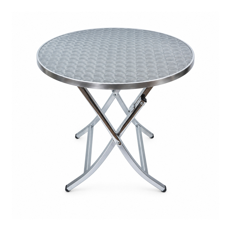 YMX-D06 Outdoor Silver Round Folding Bistro Table