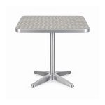 YMX-D07 Outdoor Silver Square Pedestal Bistro Table front view