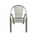 YMX-G-001 Outdoor Silver Twelve-Tube Back Armchair front view