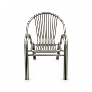 Outdoor Silver Twelve-Tube Back Armchair