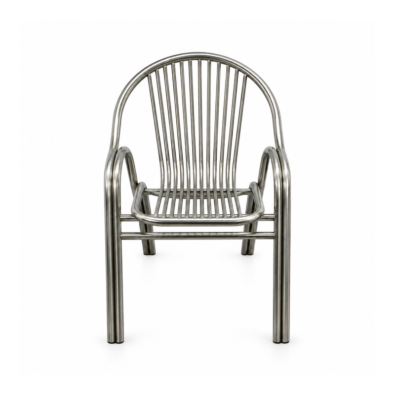 YMX-G-001 Outdoor Silver Twelve-Tube Back Armchair