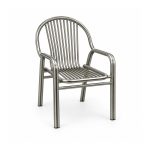 YMX-G-001 Outdoor Silver Twelve-Tube Back Armchair left 45 view