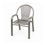 YMX-G-001 Outdoor Silver Twelve-Tube Back Armchair right 45 view