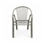 YMX-G-002 Outdoor Silver Thirteen-Tube Back Armchair front view