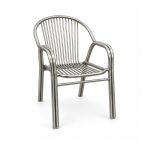 YMX-G-002 Outdoor Silver Thirteen-Tube Back Armchair left 45 view