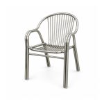 YMX-G-002 Outdoor Silver Thirteen-Tube Back Armchair right 45 view