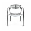YMX-G-003 Outdoor Silver Horizontal-Slat Armchair