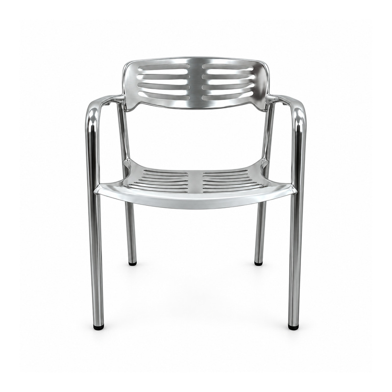 YMX-G-003 Outdoor Silver Horizontal-Slat Armchair