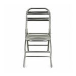 YMX-G-004 Outdoor Silver Slatted Folding Chair front view